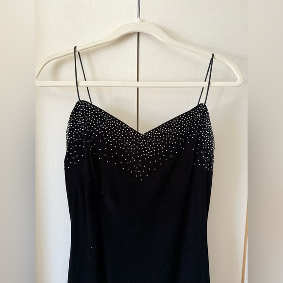 Dave & Johnny Dresses & Skirts - Vintage Dave & Johnny Laura Ryner Black Velvet Maxi Dress w Embellishments Y2K